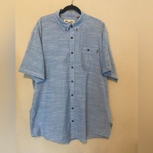 Howler Bros Shirt Mens Sz XXL Blue Mansfield Cotton Button Down short sleeve